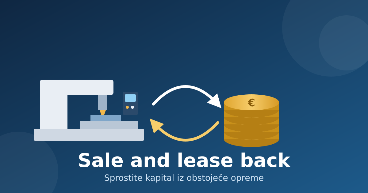 Sale and lease back: kako sprostiti kapital iz obstoječe opreme
